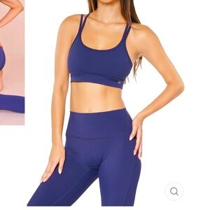 Huit blue criss cross sports bra